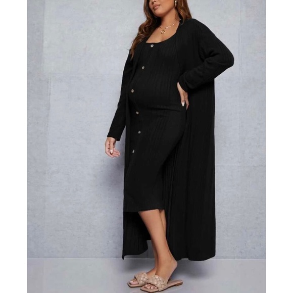 Kinsey Maternity Tank Dress With Coat - Picture 5 of 8